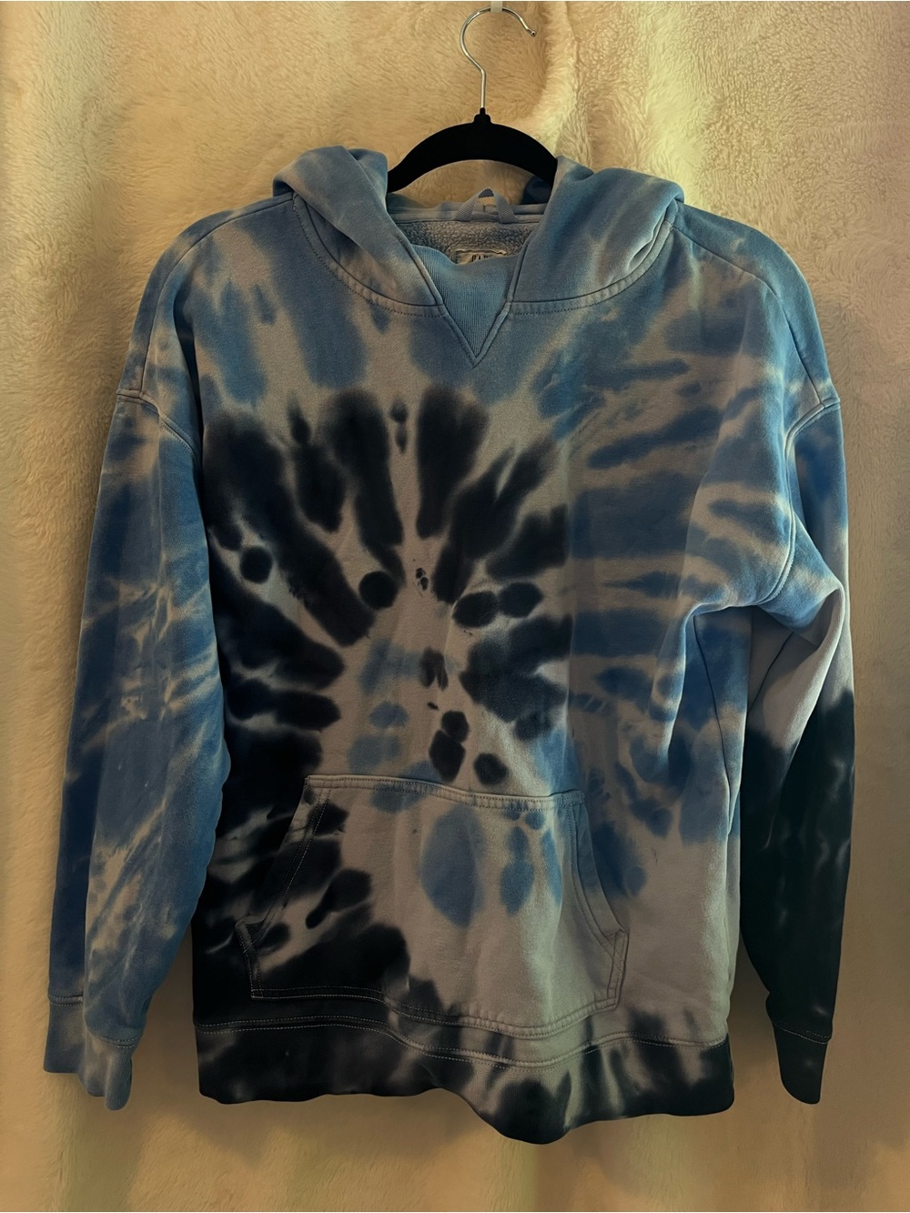 GAP Teen Blue Tie-Dye Pullover Hoodie Sweatshirt